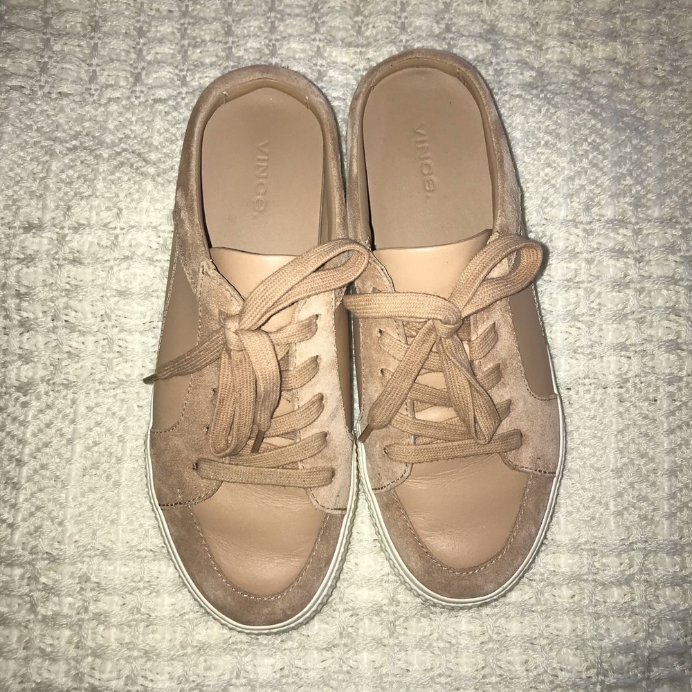 Vince Kess Backless Leather and Suede Sneakers - Picture 2 of 8